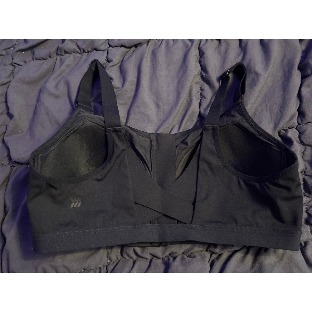All in Motion Women's Black Front Zip High Support Sports Bra, Size 38B - Picture 3 of 5